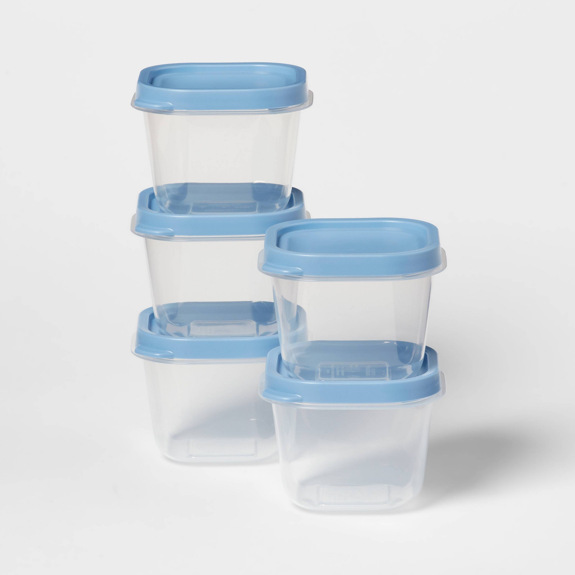 Meal Prep Glass - 10-teiliges Set blauer Kunststoff-Lebensmittelbehälter mit Deckeln,