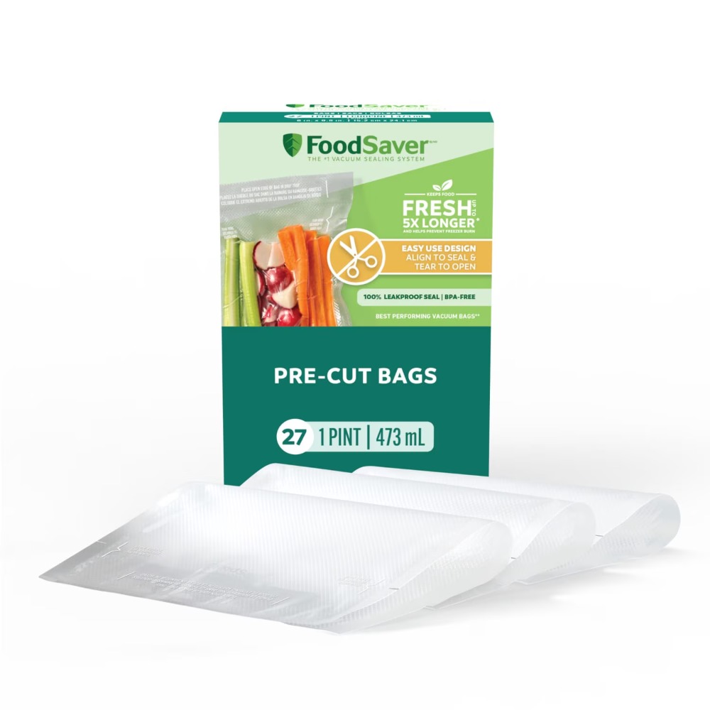 Meal Prep Vacuum Seal - FoodSaver Pint Vakuumierbeutel, 27 Stück Vorgeschnittene