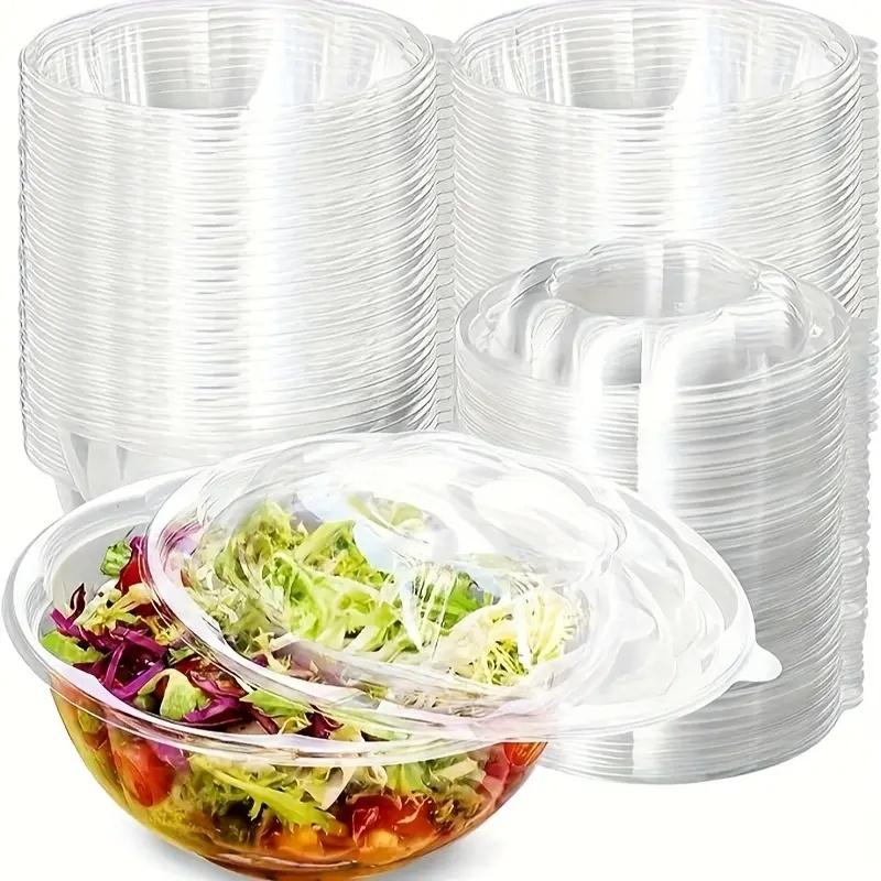 Meal Prep Quinoa - 50er-Pack 32-Unzen-Salatschüsseln aus klarem Kunststoff mit