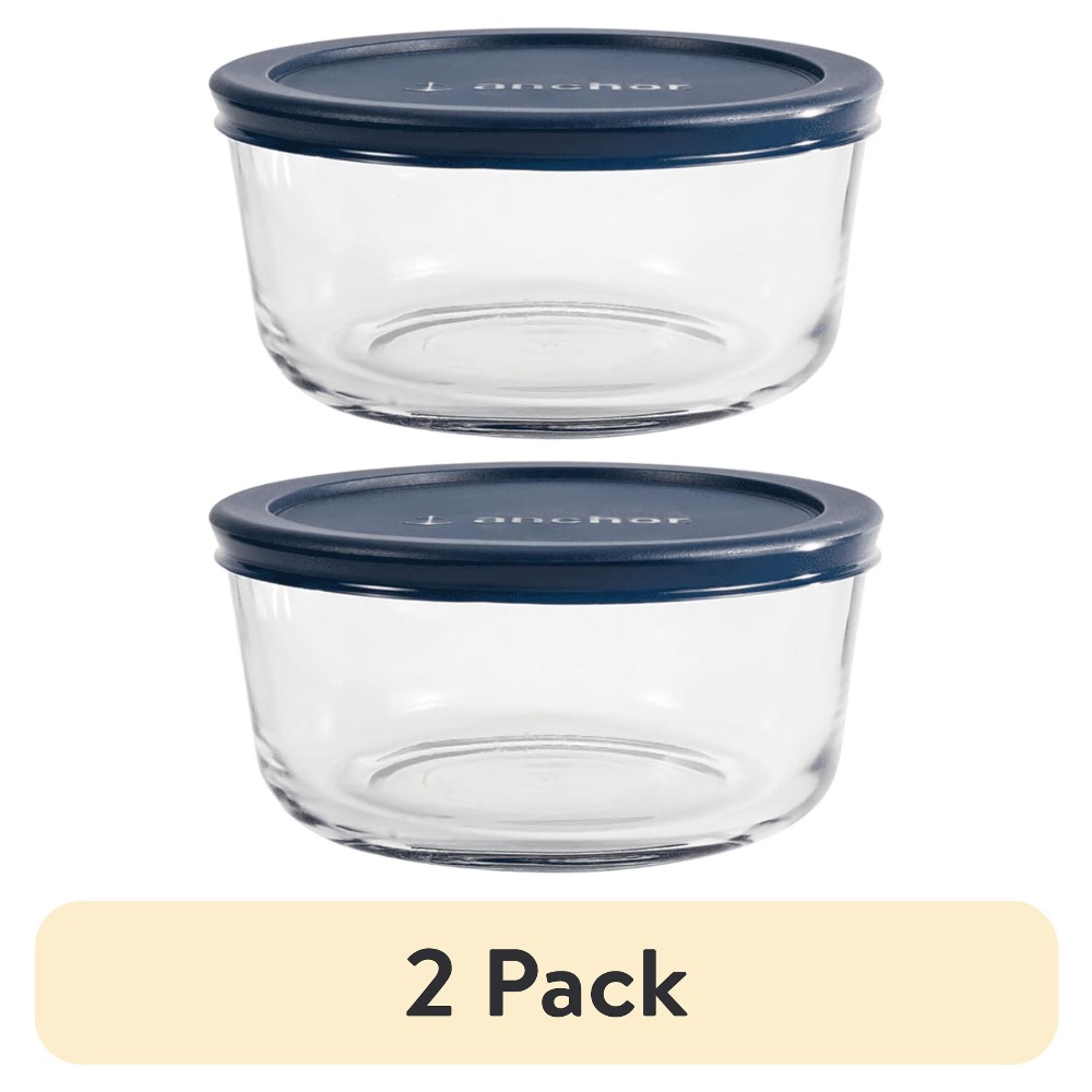 Meal Prep Glass - 2er-Pack Runde Glas-Lebensmittelbehälter mit Luftdichten Deckeln