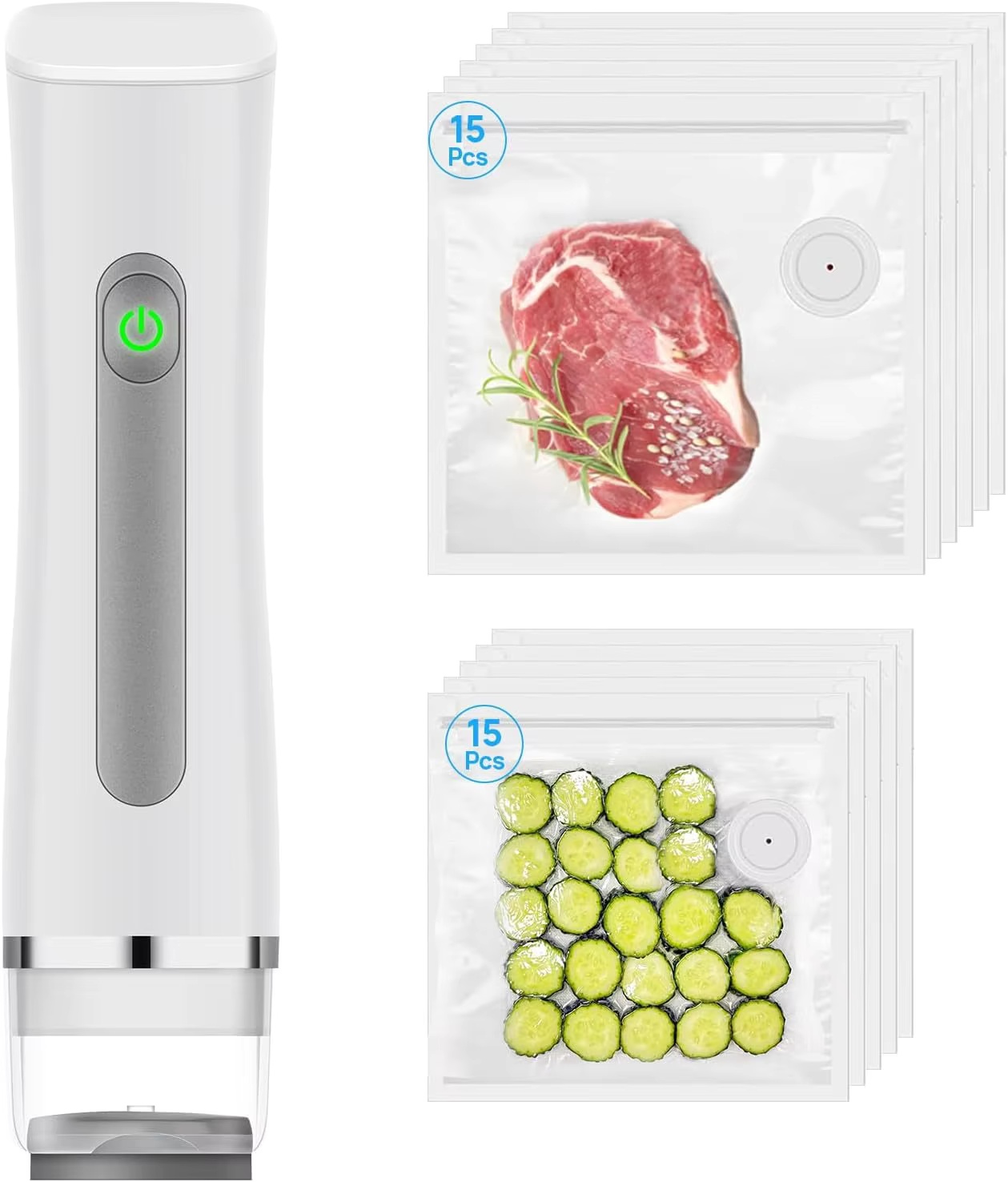 Meal Prep Vacuum Seal - Vakuumiergerät für Lebensmittel mit Sichtbarem Wassertank,