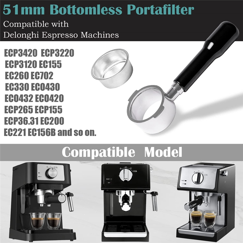 Delonghi Espresso Ecp3420 - ABYN-51 mm Bodenloser Siebträger 2 Ohren