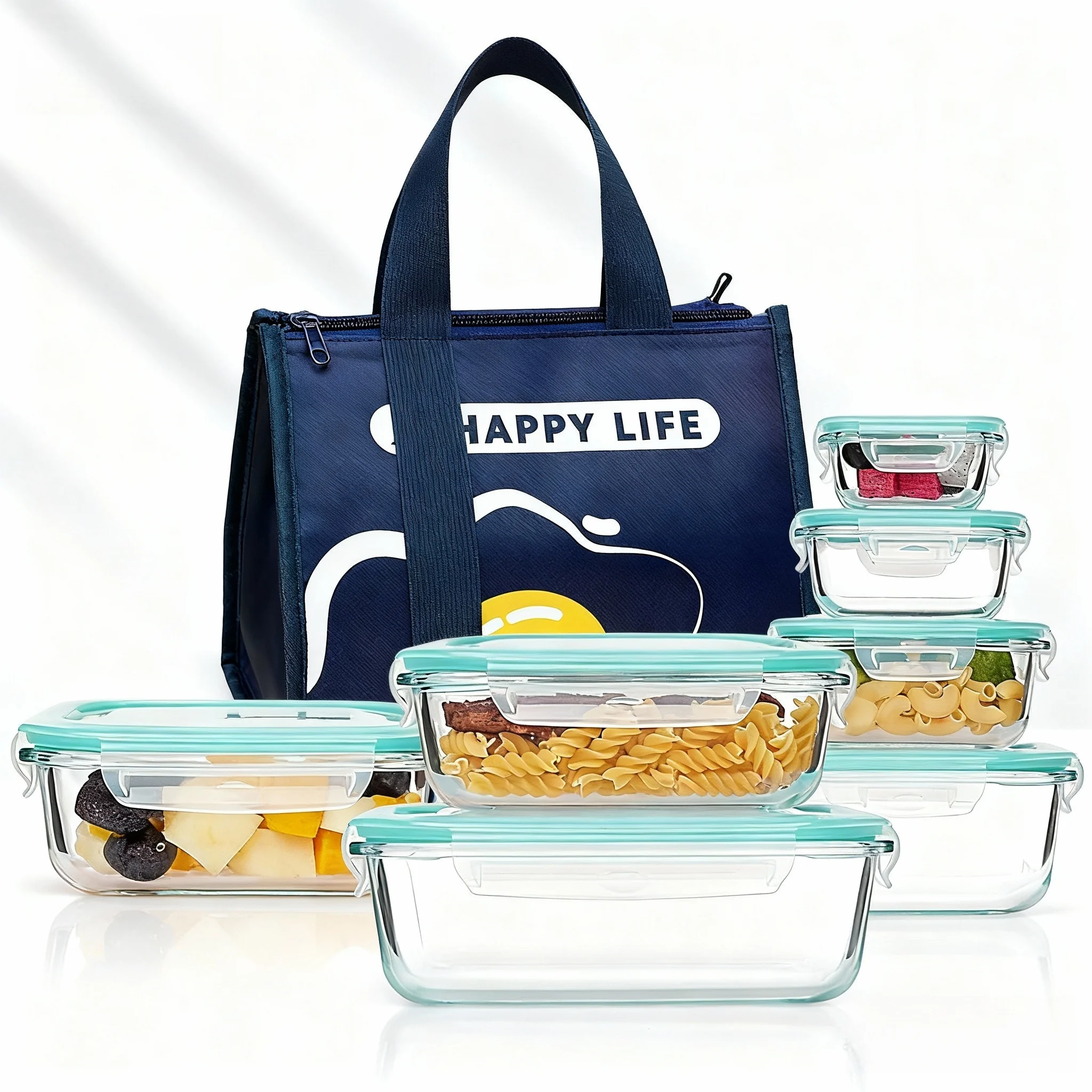 Meal Prep Burrito - Lunch-Bento-Box aus Glas für Erwachsene, Aufbewahrungsbehälter