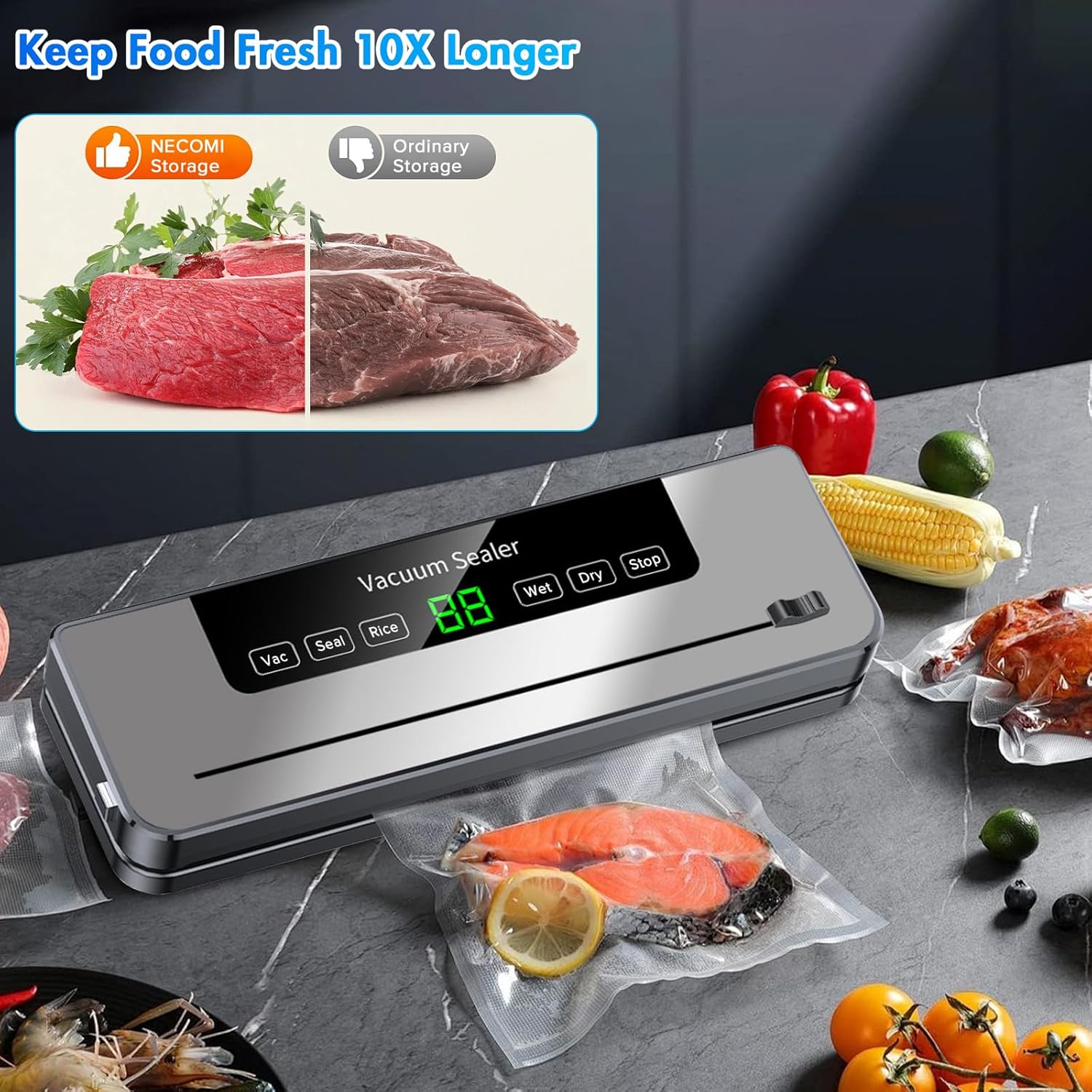 Vakuumiermaschine mit 10 Beute – Meal Prep Vacuum Seal Bewertung und Preis